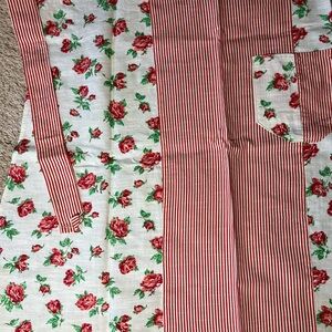 Floral and Striped Apron Vintage